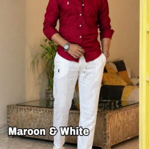 ফরমাল কম্বো (Maroon Shirt+ White Pant)