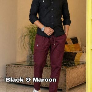 ফরমাল কম্বো (Black Shirt+Maroon Pant)
